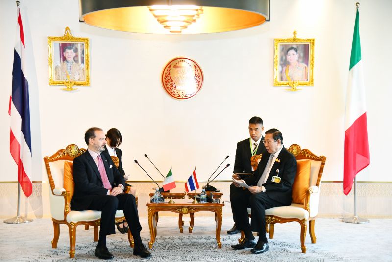 The President of the Senate Welcomed the Ambassador of the Republic of Italy to Thaiiland (Thursday 9 February 2023)