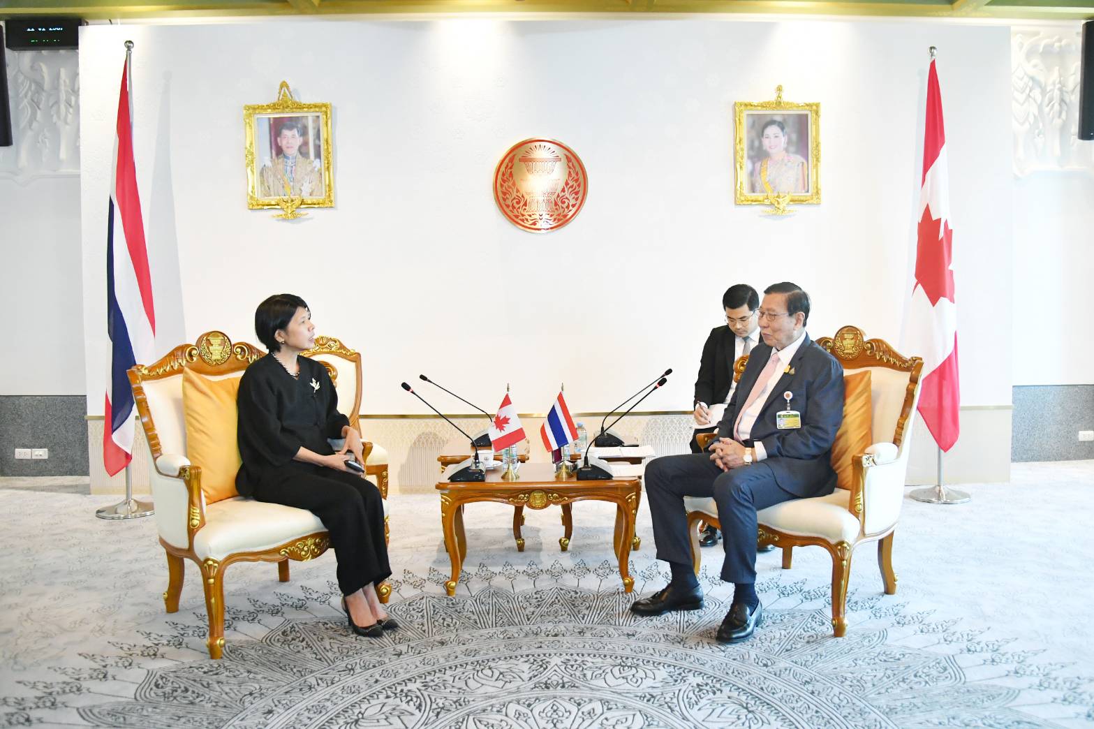 The President of the Senate Welcomed H.E. Ms. Ping Kitnikone Ambassador of Canada to Thailand on Thursday, 11 January 2024