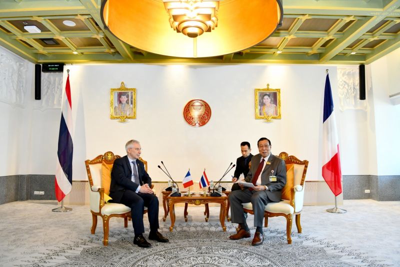 The President of the Senate Welcomed H.E. Mr. Jean-Claude Poimboeuf Ambassador Extraordinary and Plenipotentiary of the French Republic to Thailand On Thursday 8 February 2024