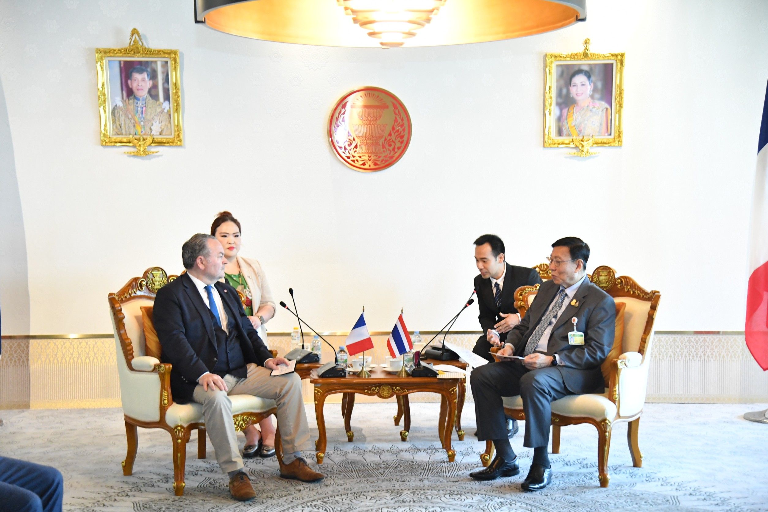 ประธานวุฒิสภาให้การรับรองประธานกลุ่มมิตรภาพสมาชิกรัฐสภา ฝรั่งเศส-เอเชียตะวันออกเฉียงใต้ ของวุฒิสภาสาธารณรัฐฝรั่งเศส ในโอกาสเยือนประเทศไทย วันศุกร์ที่ ๒๓ กุมภาพันธ์ ๒๕๖๗ 