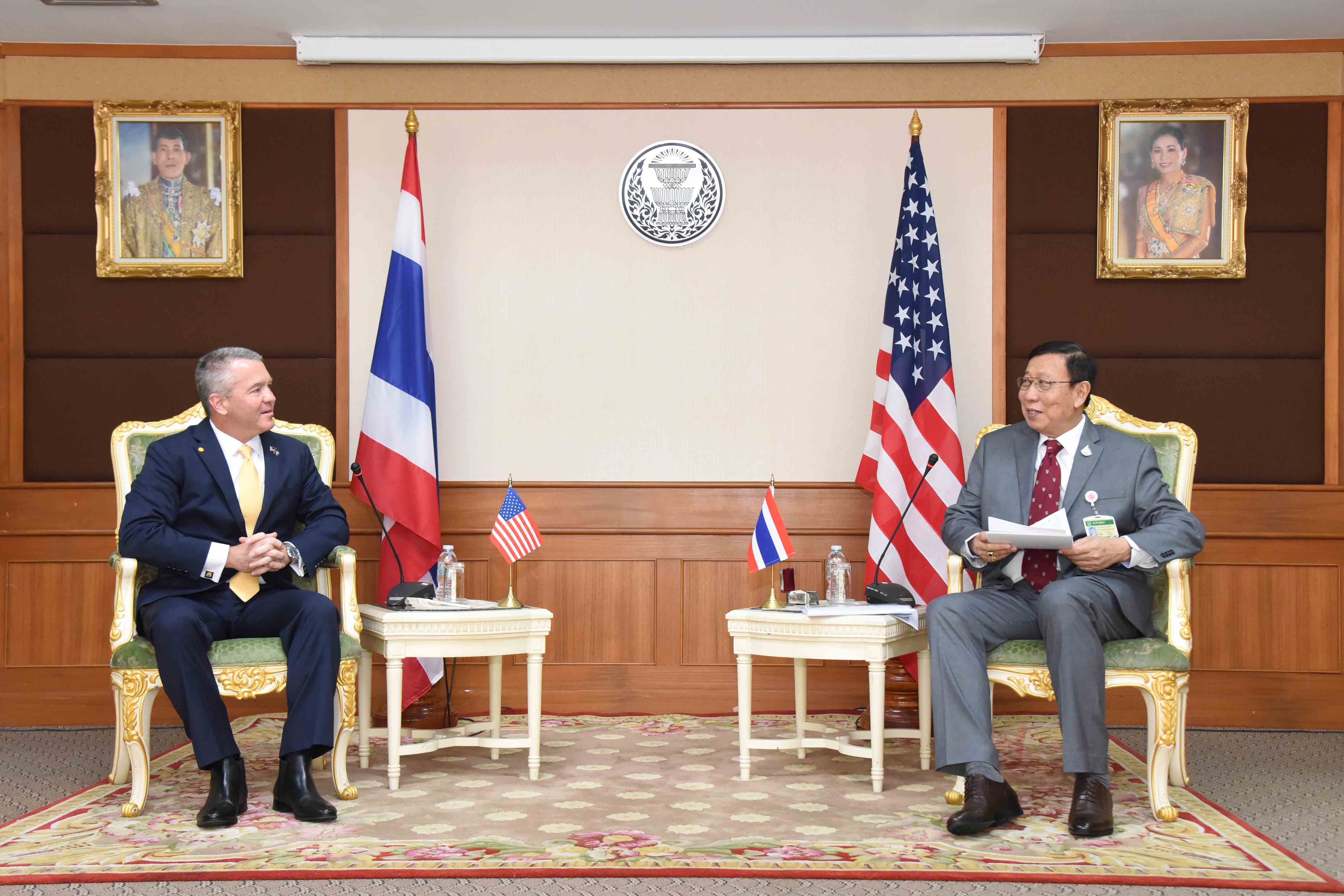 H.E. Mr. Michael George DeSombre, Ambassador of the United States of America to Thailand Paid a Courtesy Call to the President of the Senate (9 April 2020) 