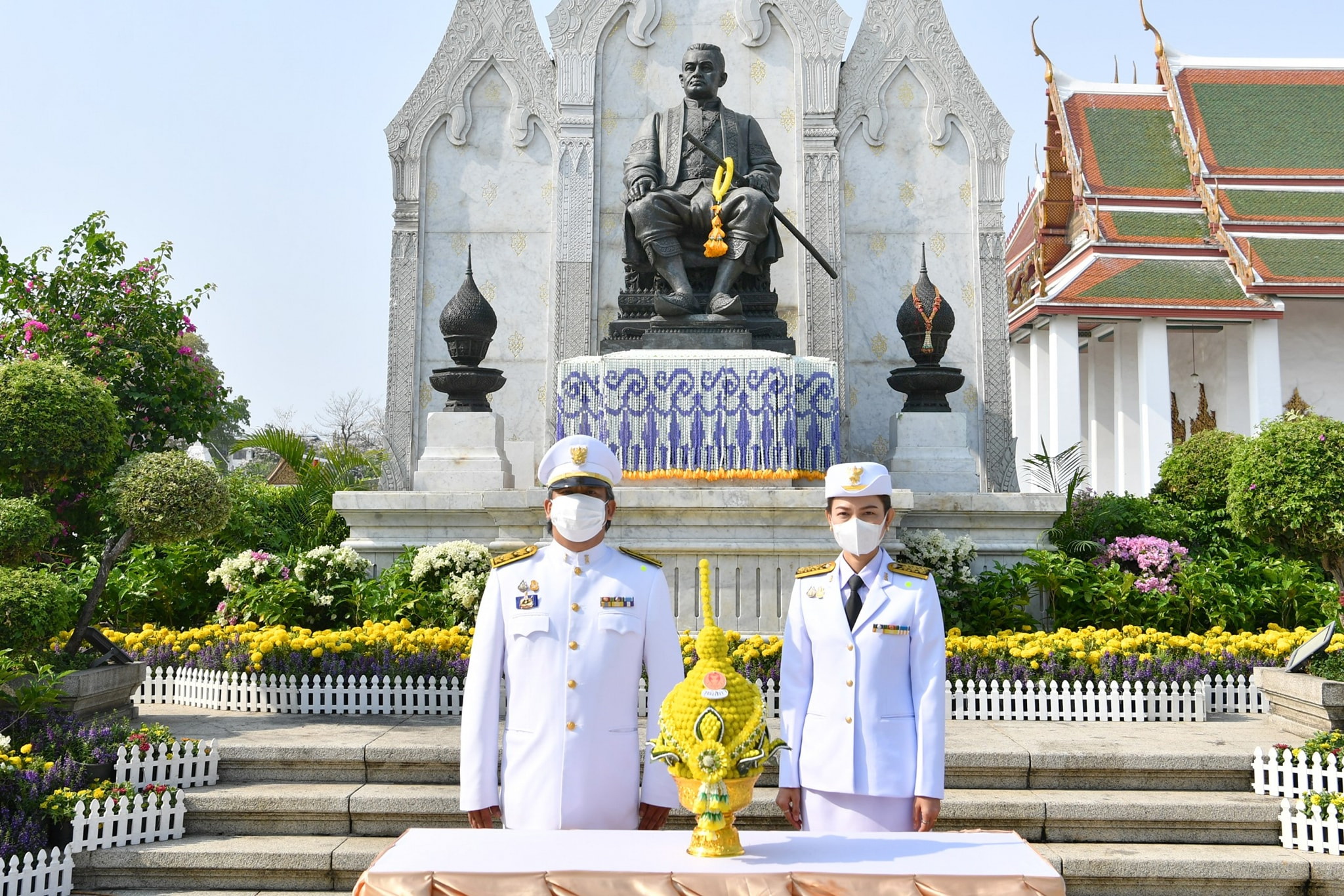 31 March 2021, at the Royal Monument, Royal Pavilion Mahajetsadabadin,  Wat Ratchanatdaram, Bangkok 