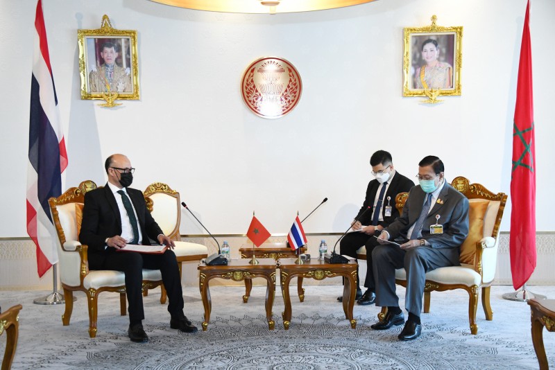 H.E. Mr. Abderrahim Rahhaly Ambassador of the Kingdom of Morocco to Thailand Paid a Courtesy Call on the President of the Senate (Wednesday 30th March 2022)